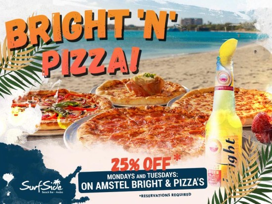 Beach, Brews, and Bites: Dive into our Bright 'N' Pizza Special!